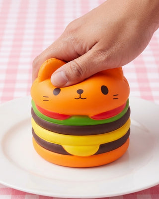 Viral Kawaii Jumbo Cat Burger Squishy-W