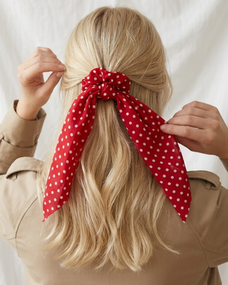 Fall Retro Polka Dot Scrunchies Set of 4-W