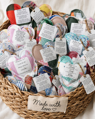 Faith Heart Prayer Quilts With Cross Inside Fall-W