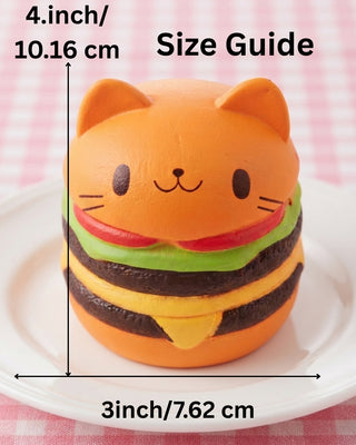 Viral Kawaii Jumbo Cat Burger Squishy-W