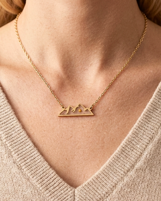 Faith Mustard Seed Mountain Charm Necklace-W