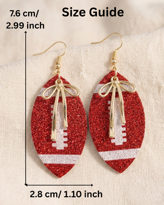 Football & Bow Homecoming Dangle Earrings-W