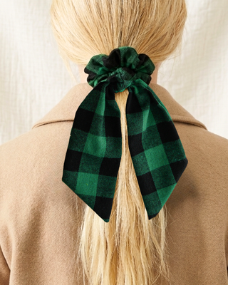 Fall & Christmas Plaid Hair Scrunchies Set of 2-W