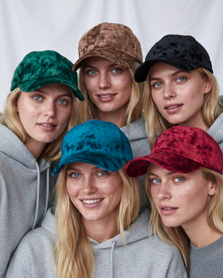 Velvet Curved Brim Caps-W