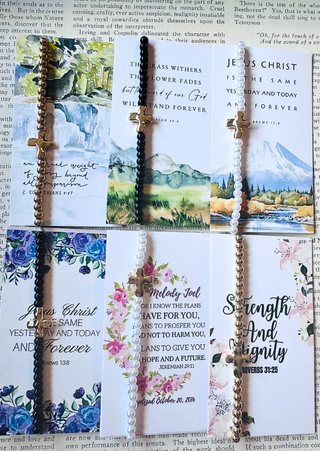 Cross Beaded Stretch Bracelets (Pack of 10)-W RTS