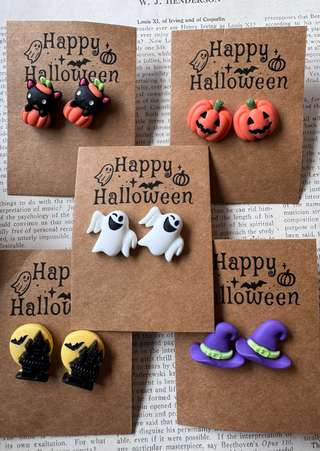 Halloween Assorted Stud Earrings Set of 5 - W RTS