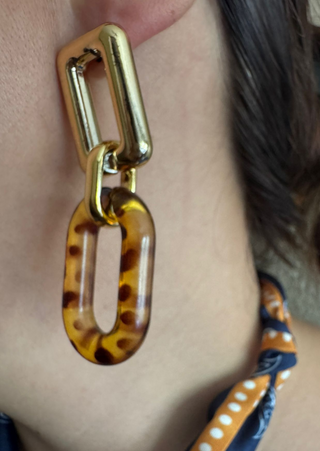 NEW ARRIVAL-Animal-inspired earrings with a matching fabric necklace-W RTS