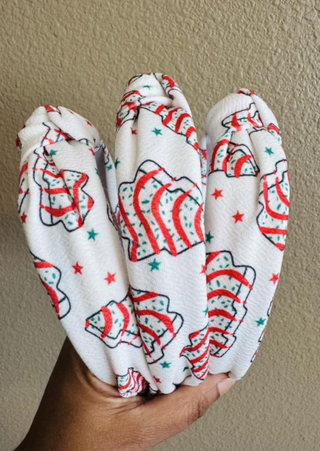 Pre Order- New White Christmas Tree Pattern Festive Headband-W (TAT 15-18Days)