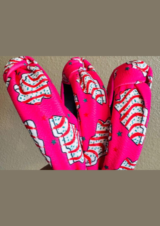 Pink Christmas Tree Pattern Festive Headband-W