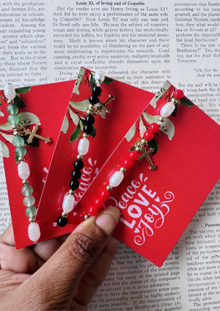 Holiday Faith Based Cross Beads Bracelet (Set of 12) - W