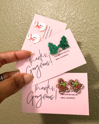 Holiday Acrylic Christmas Studs-W