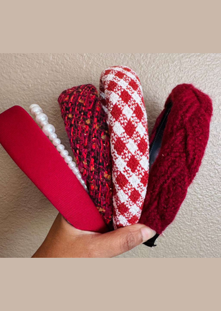 Christmas Red Festive Headbands (Set of 5)-W