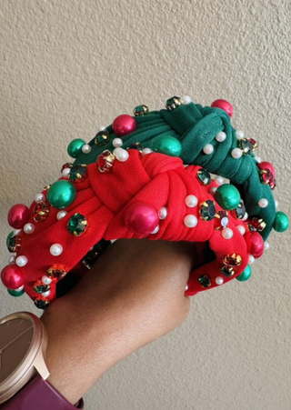 Christmas Pearl & Crystal Headband(Set of 2)-W