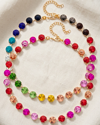 Crystal Gemstone Adjustable Necklaces-W