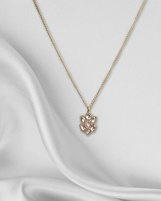 Gold-Dipped 24K Flower Crystal Pendant