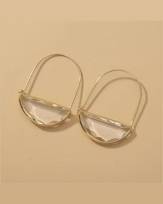 Gold-Plated Half Moon  Hoop Earring-W