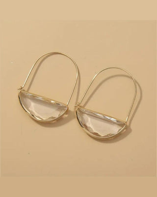 Gold-Plated Half Moon  Hoop Earring