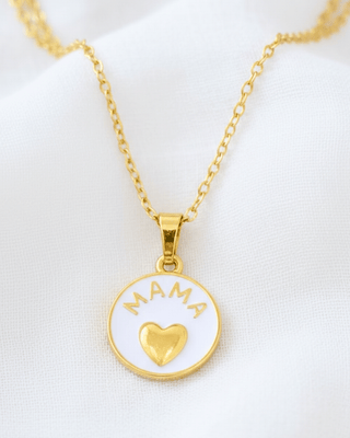 Mama with a Heart Golden Sleek Chain Pendant Necklace-W