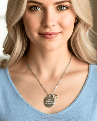 Faith God Is Within Her Mustard Seed Charm Necklace Silver-W