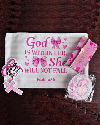 Faith Bible Travel & Accessory Bundle With Pink Bows Assorted-W
