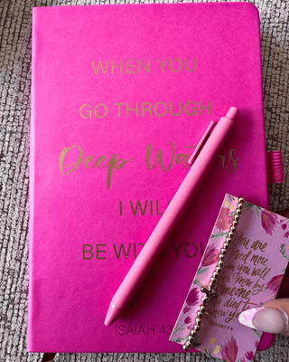 Faith Leather Bound Journal Bundle Assorted Shades of Pink-W