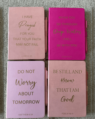 Faith Leather Bound Journal Bundle Assorted Shades of Pink-W