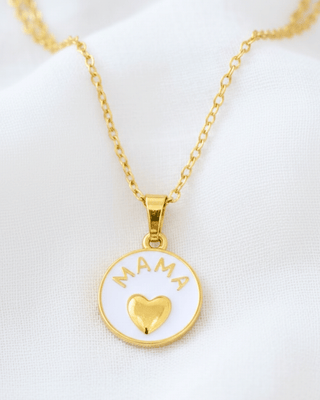Mama with a Heart Golden Sleek Chain Pendant Necklace-W