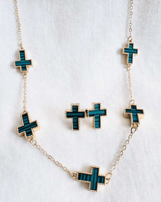 Faith Cross Charm Cable Chain Sleek Necklace-W