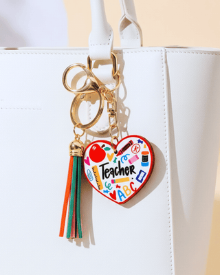Teacher Heart with Tassel Keychain/Bag Charm-W