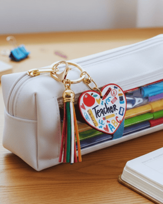 Teacher Heart with Tassel Keychain/Bag Charm-W