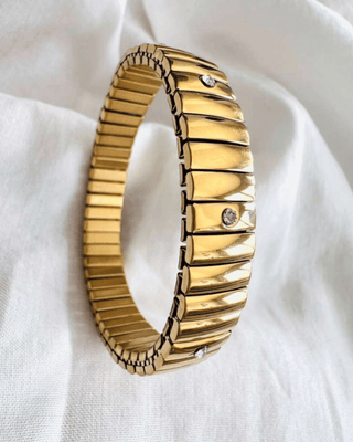 Gold & Silver Rectangular Patterned Bracelets-W