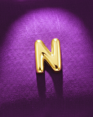 Bubble Letters Custom Initial Charm Bracelet-W