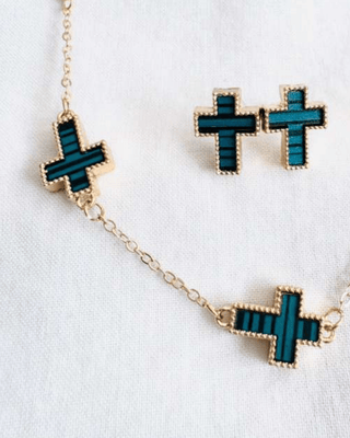Faith Cross Charm Cable Chain Sleek Necklace-W