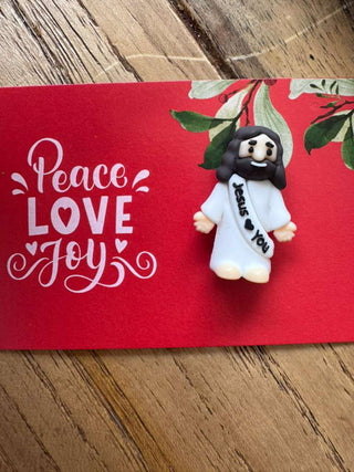 Little Jesus (Jesus loves you) on Peace Love Joy Holiday Card-W