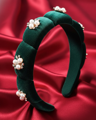 Floral Pearl Velour Headband(RTS)-W