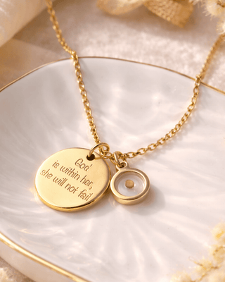 "God Is Within Her" Mustard Seed Pendant Necklace-W