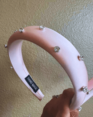 Coral Mermaid & Rhinestone Peach Headband Set-W