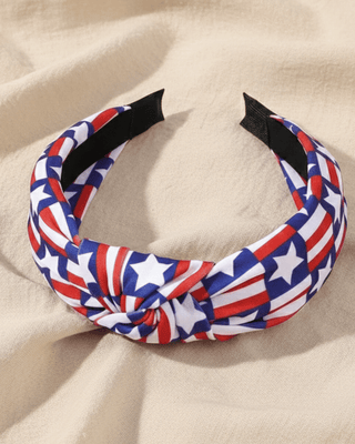 Star & Stripes Patriotic Knotted Headband-W
