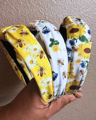 Busy Bee Floral Knotted Headband(Set of 3)-W