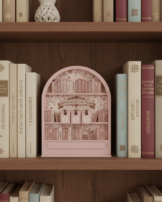 Book Reading Tracker Wooden Vintage-W