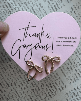 Pretty Gold & Silver Bows On Heart Card-W