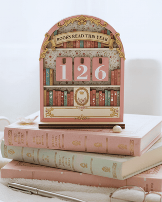 Vintage Book Reading Tracker Wooden-W
