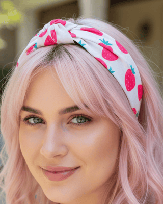 Summer Strawberry Headbands Set of 2 Red & White-W