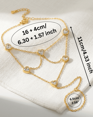 18K Gold Zircon Waterproof Wrist Chain-W
