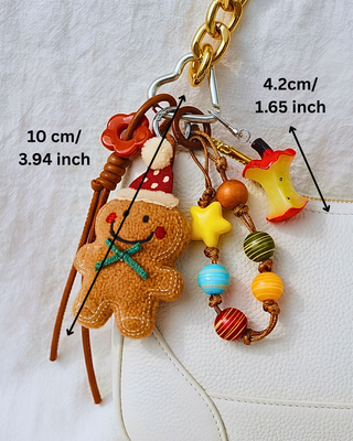 Christmas Gingerbread Man Charms Statement Bag Charm-W