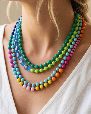 Pre-Order Multicolor 4 Layered Beaded Summer Necklace-W
