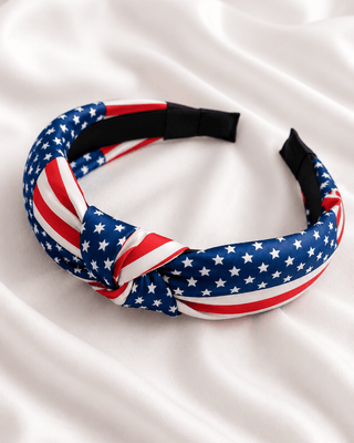 Stars & Stripes Patriotic Knotted Headband-W