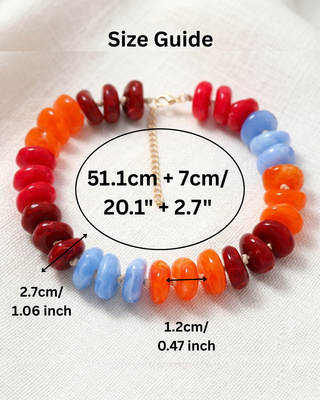 Dark Fall Multicolor Chunky Resin Beaded Necklace-W