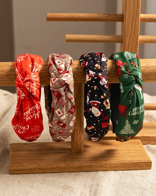 Pre-Order Christmas Santa Knotted Headbands Set of 4-W