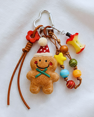 Christmas Gingerbread Man Charms Statement Bag Charm-W